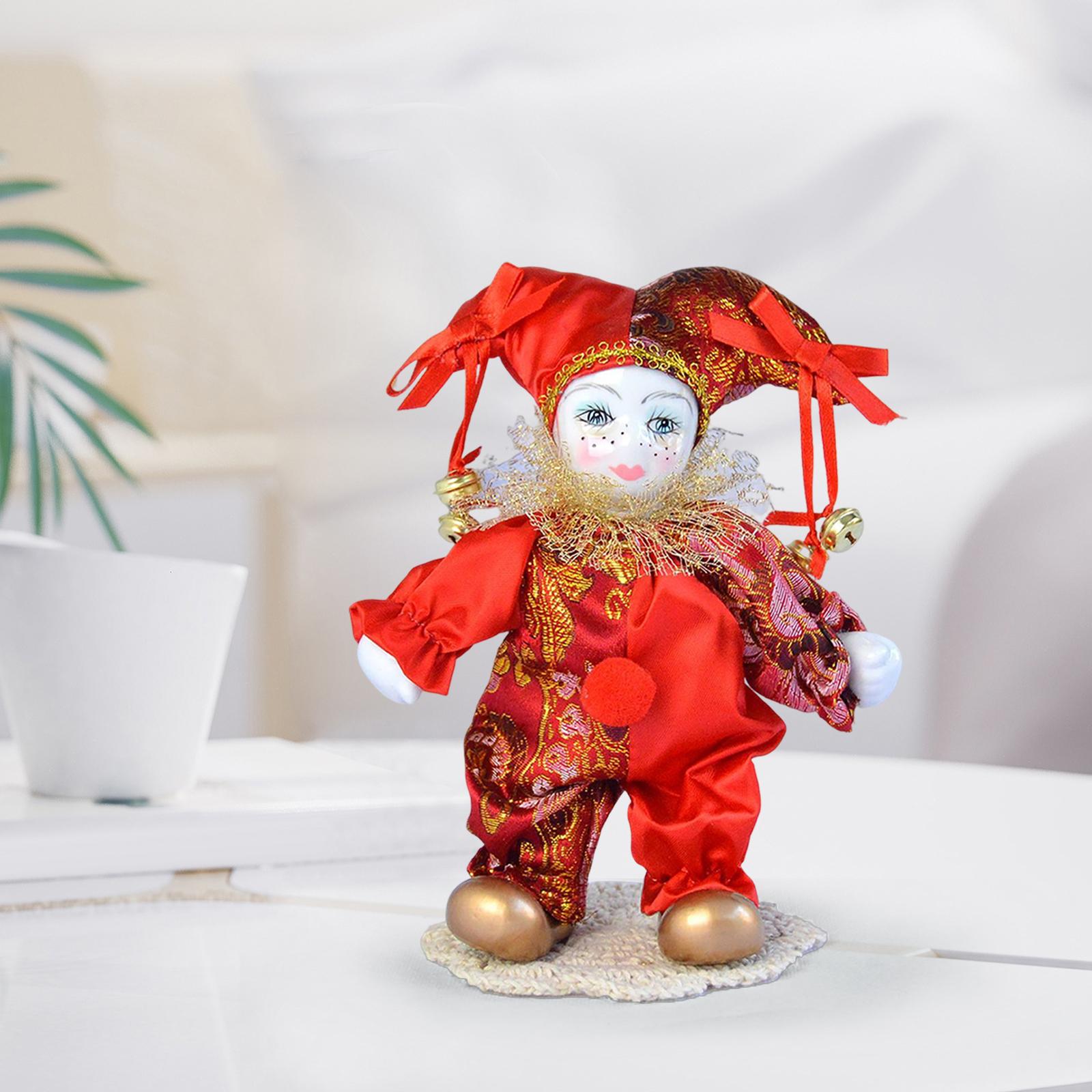 Vintage Collectible Porcelain Dolls - Vintage Harlequin Doll Antique Doll Clown