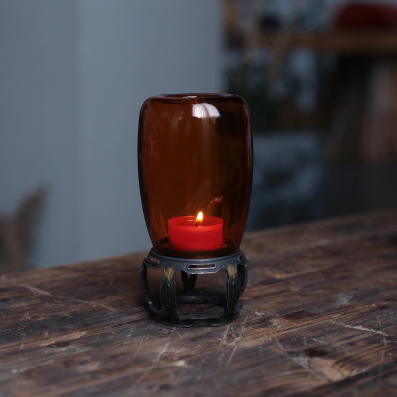 Collectible Vintage Lamps - Vintage Glass Candle Holder Zen Decor