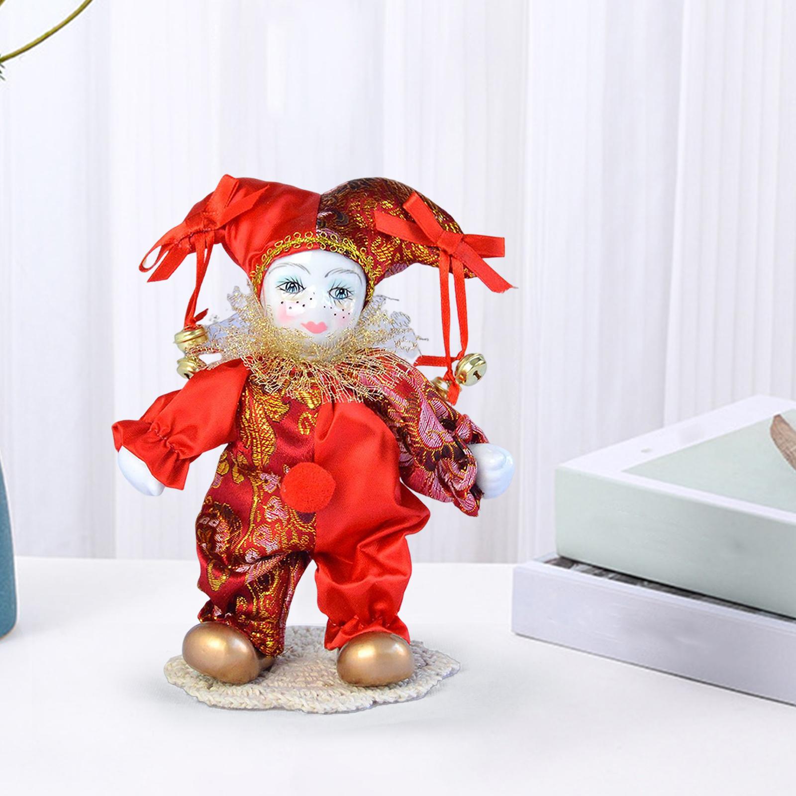 Vintage Collectible Porcelain Dolls - 7 inch Clown dolls Display Antique