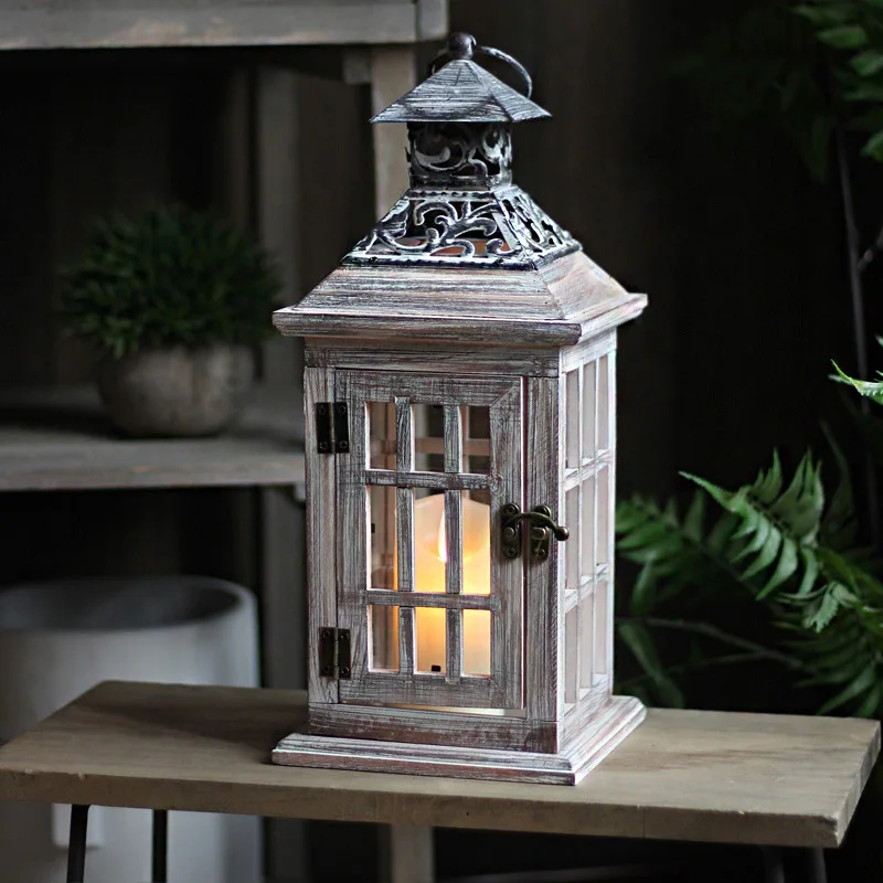 Vintage Wooden Glass Wind Lamp - Collectible Vintage Lamps 评论和价格