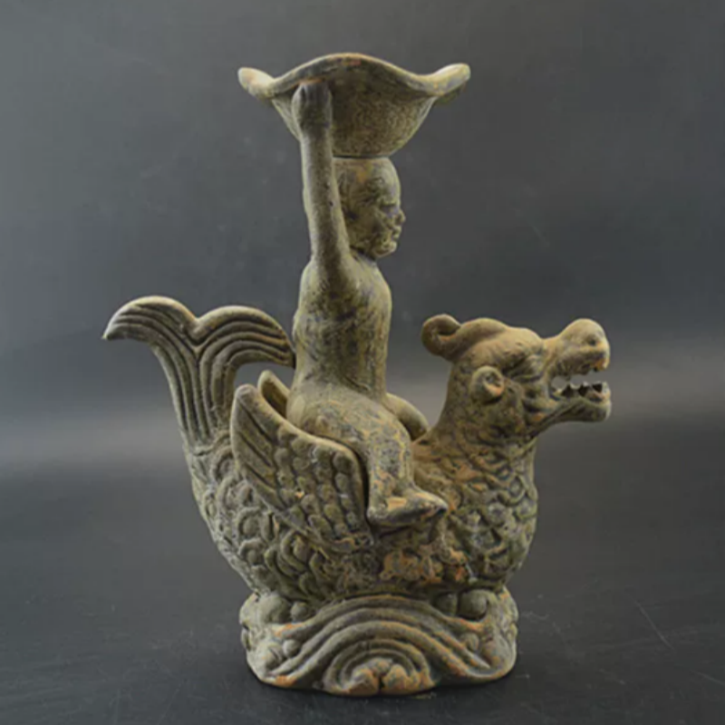 Vintage Yue Kiln Qilin Oil Lam - Collectible Vintage Lamps 评论和价格