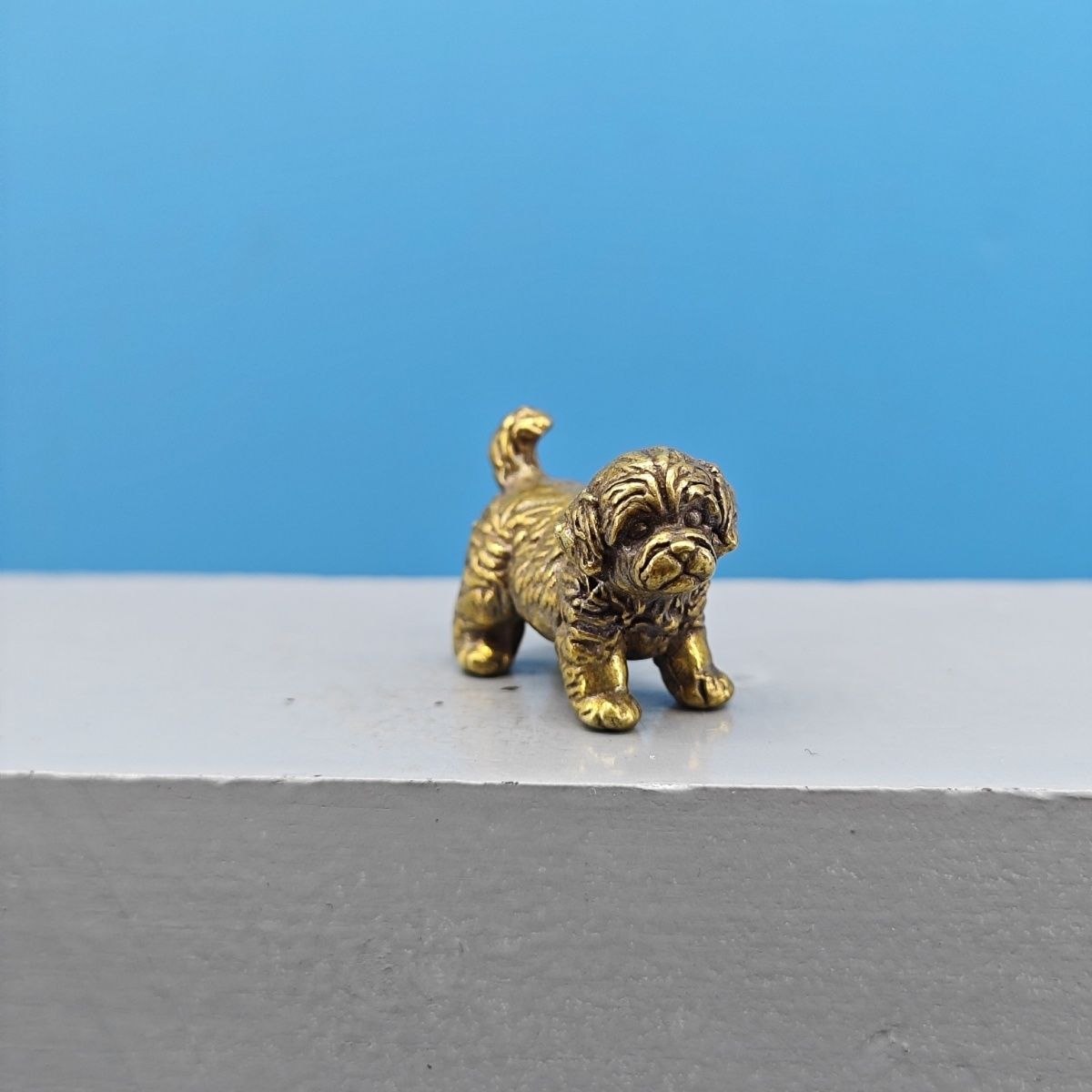 Mini Brass Dog Statue French B - Vintage Collectible Teddy Bears 评论和价格
